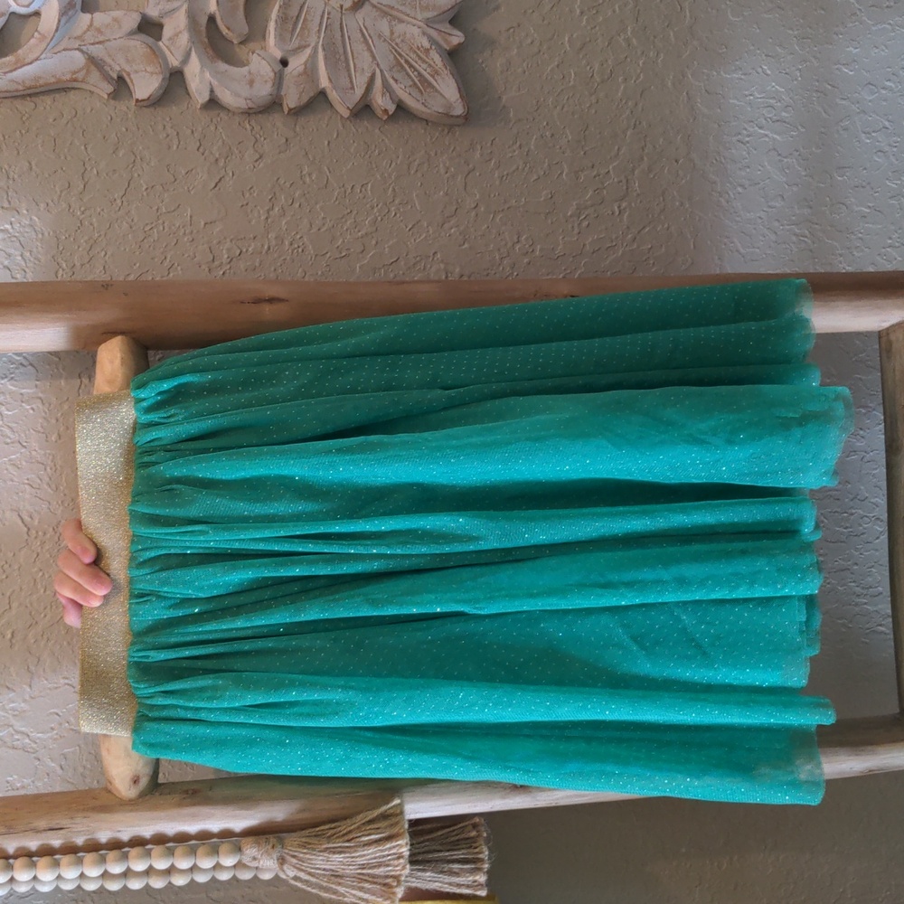 Green tule skirt